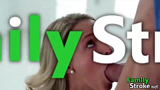 Stepdaughter sneaks silent deepthroat blowjob on stepdaddy's throbbing cock!