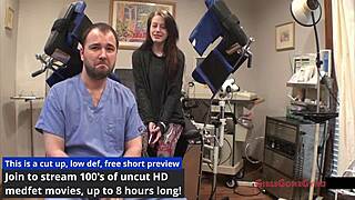 lainey feels the thrill in intense gyno exam spreading small tits pussy