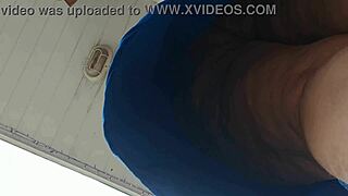 caught my tall milf stepmom cleaning sidewalk public see thru maid outfit flashing big ass