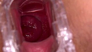 She guides his throbbing cock to shoot deep inside her wetness