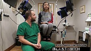 kalani luana's huge tits get spread wide backstage before face fucking blast of cum