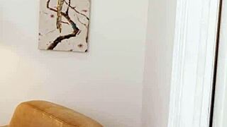 boss skylar snow bent over desk for doggystyle deepthroat pounding