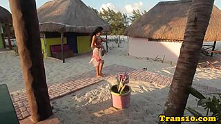 GLAM LATINA SHEMALE STROKES Throbbing Cock In Shower!