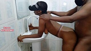 Hot Ebony's Tight Black Pussy Stretches in Homemade Fuck