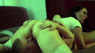 hey this guy eats her milf pussy till real orgasm hits