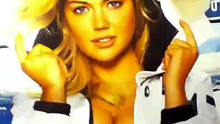 SMALL DICK loser spurts cum all over kate upton's face in hot tribute