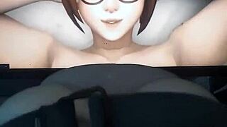 Mei is going wild with her fueta chichi massive titfuck action today