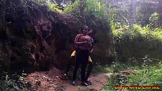 A sex-addicted wife begs for fucking anywhere along the village stream path in hardcore action.