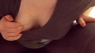 Homemade toilet titty compilation with petite amateurs and natural boobs