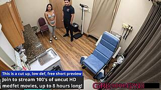 mia spreads wide for her first intense gyno exam