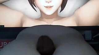 Mei is going wild with her fueta chichi massive titfuck action today