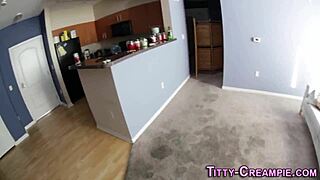 busty slut soaks pov tits in hot jizz