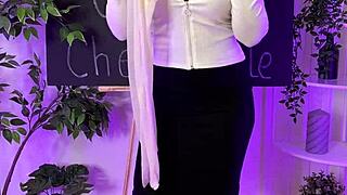 minimi diamante shakes big tits ass in pantyhose at nylon club!