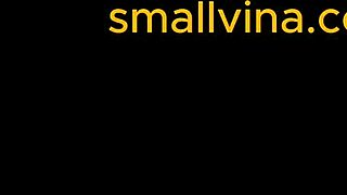 Slutty Petite Asian Strips Lingerie Yoga Rip