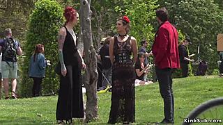 Alt Mistress Ignites Spanish Babe's Public Shame