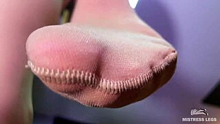 i worship goddess's nylon soles from below pov