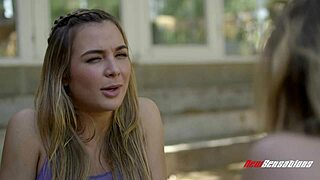 blair and lyra's lesbian love with hairy pussy licks