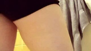 Homemade toilet titty compilation with petite amateurs and natural boobs