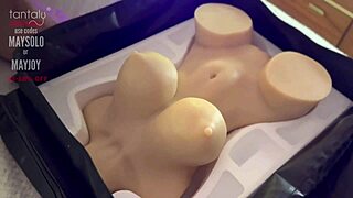 Milf sexdoll bent over doggy creampied by monster cock pov