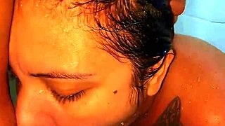 surprised her in the shower, now watch this curvy brazilian bbw with big tits ride my fat cock hard