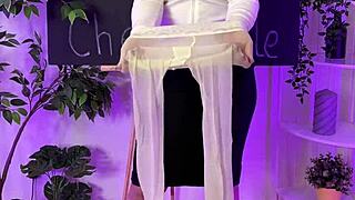 minimi diamante shakes big tits ass in pantyhose at nylon club!