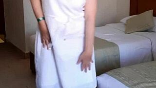 hot gilf milf craves bbc while stuffing huge dildo deep in pussy. plays with monster toy stockings on