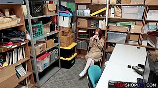 Aussie Redhead Teen Caught Stealing Sucks Big Cock