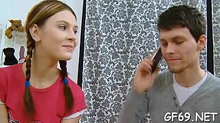 Two hunks pound innocent honey's wet pussy till sore doggystyle blowjob ball licking!