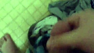 jerk off cum before shower tease