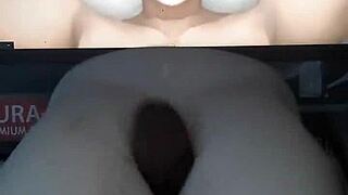 Mei is going wild with her fueta chichi massive titfuck action today