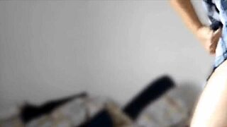 Stepsis bounces homemade on bro's thick cock cowgirl