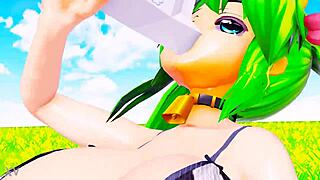 Cowgirl mulher-vaca cosplay swells belly and milks huge tits riding