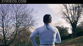 Blonde Big Tits Fighters Double Penetrated In Sweaty Gym Cage Match