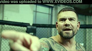 Blonde Big Tits Fighters Double Penetrated In Sweaty Gym Cage Match