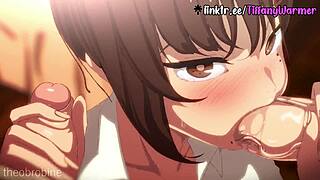 Kobeni's Chained Deepthroat Blowjob Hentai
