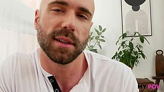 Tattooed muscular husband Danny Steele fingers shaved pussy then fucks hard in dirty talk FPov boyfriend roleplay