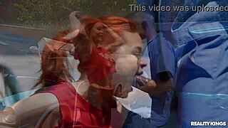 Muscle Car Mayhem Redhead Bodybuilder Deepthroats Cumshot