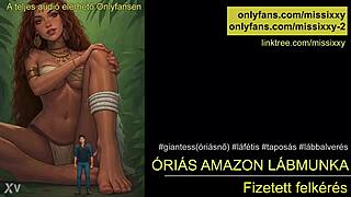 tall huge amazon dominates with intense hungarian audio pegging