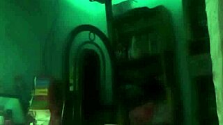 Amateur latina couple sensually enjoys homemade webcam in the dark.