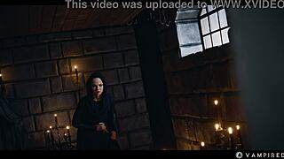 Sexy vampire lesbians submit as slaves in mesmerized threesome