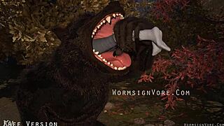 Werewolf Monster Cock Swallows Barefoot Cocktail Waitress Feet