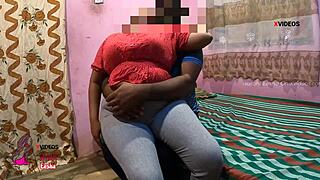 Does Indian cheating wife Saduni ride Clark Kasun's big cock in hotel after aunt-like kissing and pussy licking?