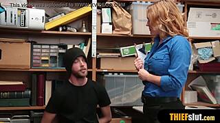 that hot blonde milf guard bends over for thief's rough doggystyle pounding