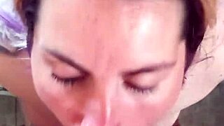 Girlfriend Slut Sucks Friend's Cock to Explosive Facial!