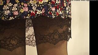 Wife's Red Panties Hiked For Creampie Fuck