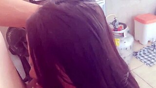 stepson caught me in kitchen 😏 juicy latina milf maid bends over for his big cock 🍑💦