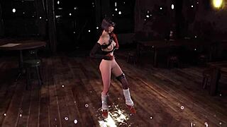 Athletic Yuffie Kisaragi Dances Nude Nipples Out In Seventh Heaven Bar