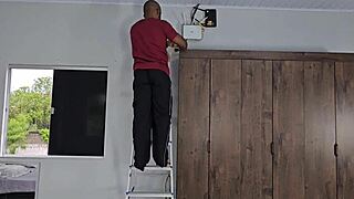 seduced nerd rides my ass hard cums twice creamy load