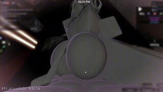 demon girl bent over doggystyle creampied after game tease