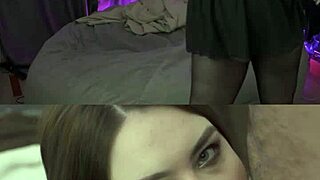 curvy cutie strips slow and dirty in double screen tease